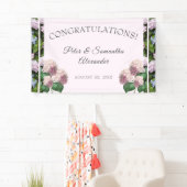 あじさい夏の花ピンク結婚グリーン 横断幕 (インサイチュ)