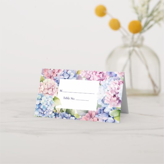 あじさい座席表ゲストテーブルNo.応答カード プレイスカード (正面)