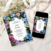 あじさい数々のの花の誕生日パーティー 招待状