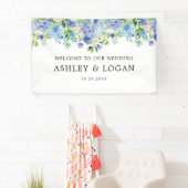 あじさい水の色のフローラ結婚の歓迎 横断幕 (インサイチュ)