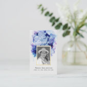 あじさい水彩悔やみや弔慰メモリアルフォトカード 名刺 (スタンド正面)