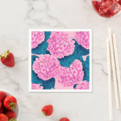 あじさい水彩模様、ピンクとブルー スタンダードカクテルナプキン (インサイチュ)