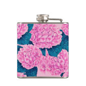 あじさい水彩模様、ピンクとブルー フラスク (裏面)