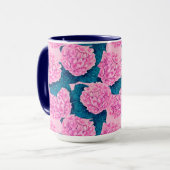 あじさい水彩模様、ピンクとブルー マグカップ (正面左)