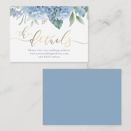 あじさい水彩花結婚のサイト エンクロージャーカード (正面/裏面)