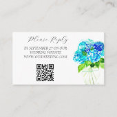 あじさい水彩青花フローラ結婚ズ エンクロージャーカード (正面)