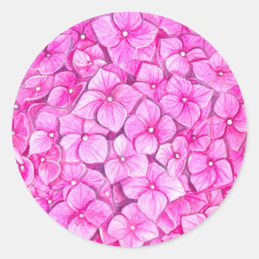 あじさい水色 ラウンドシール (正面)