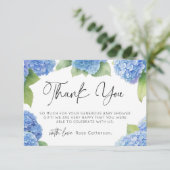あじさい男の子の赤ちゃんシャワーありがとう サンキューカード (スタンド正面)