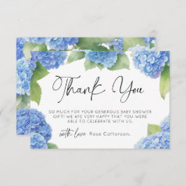 あじさい男の子の赤ちゃんシャワーありがとう サンキューカード