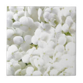 あじさい白い花柄 タイル (正面)