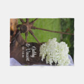 あじさい素朴とカウボーイがウェスタン結婚ズ フリースブランケット (正面(横))