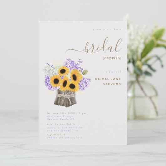 あじさい素朴ひまわりエレガントブライダルシャワー 招待状 (スタンド正面)