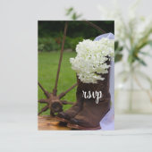 あじさい素朴アカウボーイブーツウェスタンウェディングレsvp 出欠カード (スタンド正面)