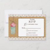 あじさい素朴メイソンjars結婚式RSVP 3.5 x 5 出欠カード (正面)