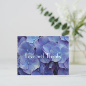 あじさい紫ありがとうはがき ポストカード (スタンド正面)