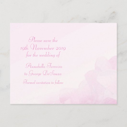 あじさい紫結婚のカードを保存する 案内ポストカード (裏面)