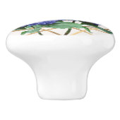 あじさい紫色ブルー&金ゴールドエレガントフローラ セラミックノブ (側面)