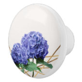 あじさい紫色ブルー&金ゴールドエレガントフローラ セラミックノブ (右)