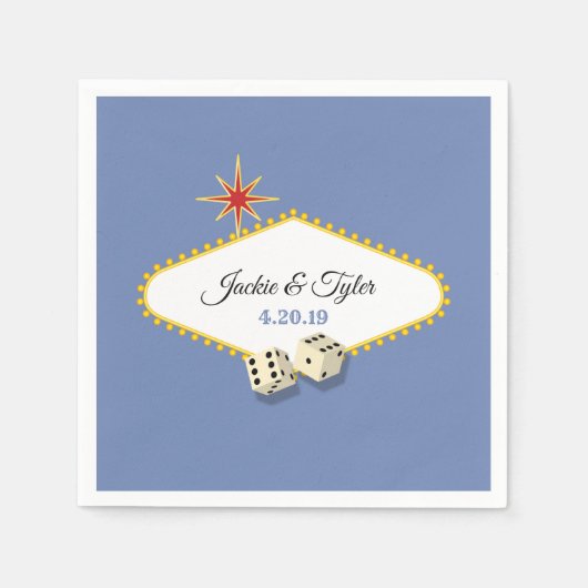 あじさい結婚でラスベガスマーキー スタンダードカクテルナプキン (正面)