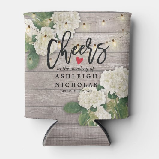 あじさい結婚を愛する応援Stringライトウッド 缶クーラー (正面)