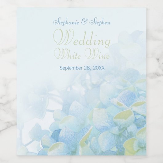 あじさい結婚フローラパーソナライズされた酒 ワインラベル (シングルラベル)