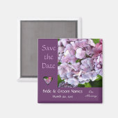 あじさい結婚式の日付磁石を保存 マグネット (正面/裏面)