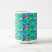 あじさい絵画とブルースのガーデンキルト コーヒーマグカップ (中央)