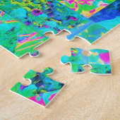 あじさい絵画とブルースのガーデンキルト ジグソーパズル (側面)