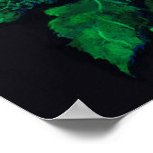 あじさい花とホラディッシュフローラブラックグリーン ポスター (角)