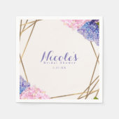 あじさい花と金ゴールドエレガント春の結婚式 スタンダードカクテルナプキン (正面)