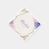 あじさい花と金ゴールドエレガント春の結婚式 スタンダードカクテルナプキン (角)