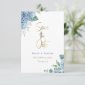 あじさい花の保存日付 招待状 (スタンド正面)