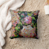 あじさい花の装飾フローラアートピンク クッション (ブランケット)