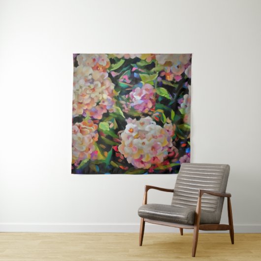 あじさい花の装飾フローラアートピンク タペストリー (インサイチュ)