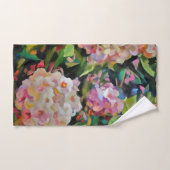 あじさい花の装飾フローラアートピンク バスタオルセット (ハンドタオル)