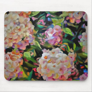 あじさい花の装飾フローラアートピンク マウスパッド