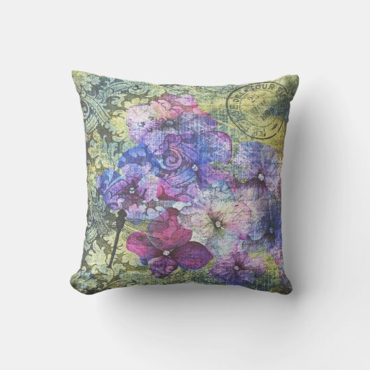 あじさい花びらフローラエフェメラ クッション (正面)