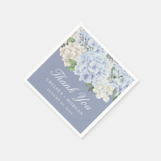 あじさい花びら紫の結婚式パーティー スタンダードカクテルナプキン (角)