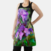 あじさい花を叫ぶ紫色のひねり エプロン (インサイチュ)