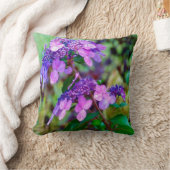 あじさい花を叫ぶ紫色のひねり クッション (ブランケット)