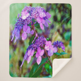 あじさい花を叫ぶ紫色のひねり シェルパブランケット