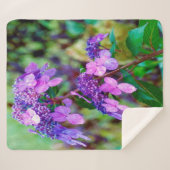 あじさい花を叫ぶ紫色のひねり シェルパブランケット (正面(横))