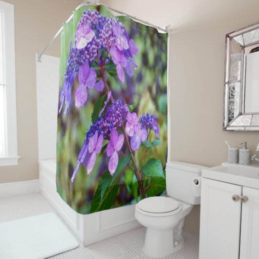 あじさい花を叫ぶ紫色のひねり シャワーカーテン (インサイチュ)