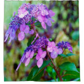 あじさい花を叫ぶ紫色のひねり シャワーカーテン (正面)