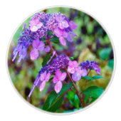 あじさい花を叫ぶ紫色のひねり セラミックノブ (正面)