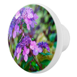 あじさい花を叫ぶ紫色のひねり セラミックノブ