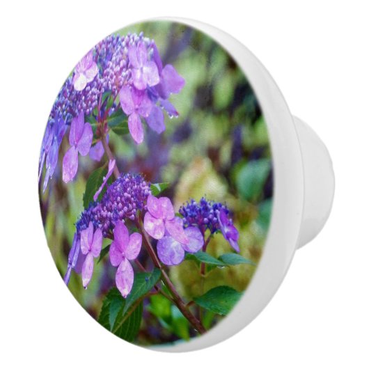 あじさい花を叫ぶ紫色のひねり セラミックノブ (右)