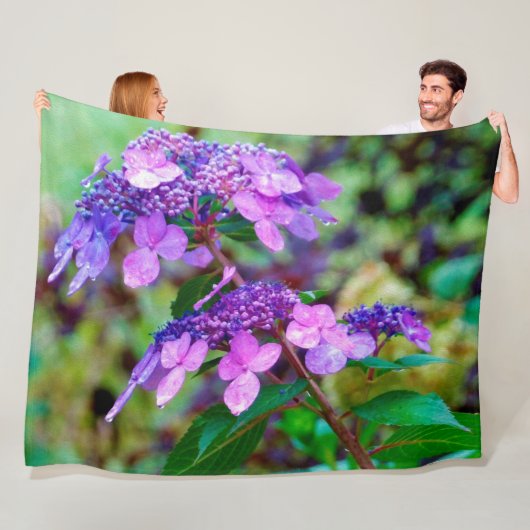 あじさい花を叫ぶ紫色のひねり フリースブランケット (インサイチュ)