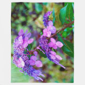 あじさい花を叫ぶ紫色のひねり フリースブランケット (正面)