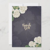 あじさい花ストリングライトネイビーブルー結婚ズ 招待状 (裏面)